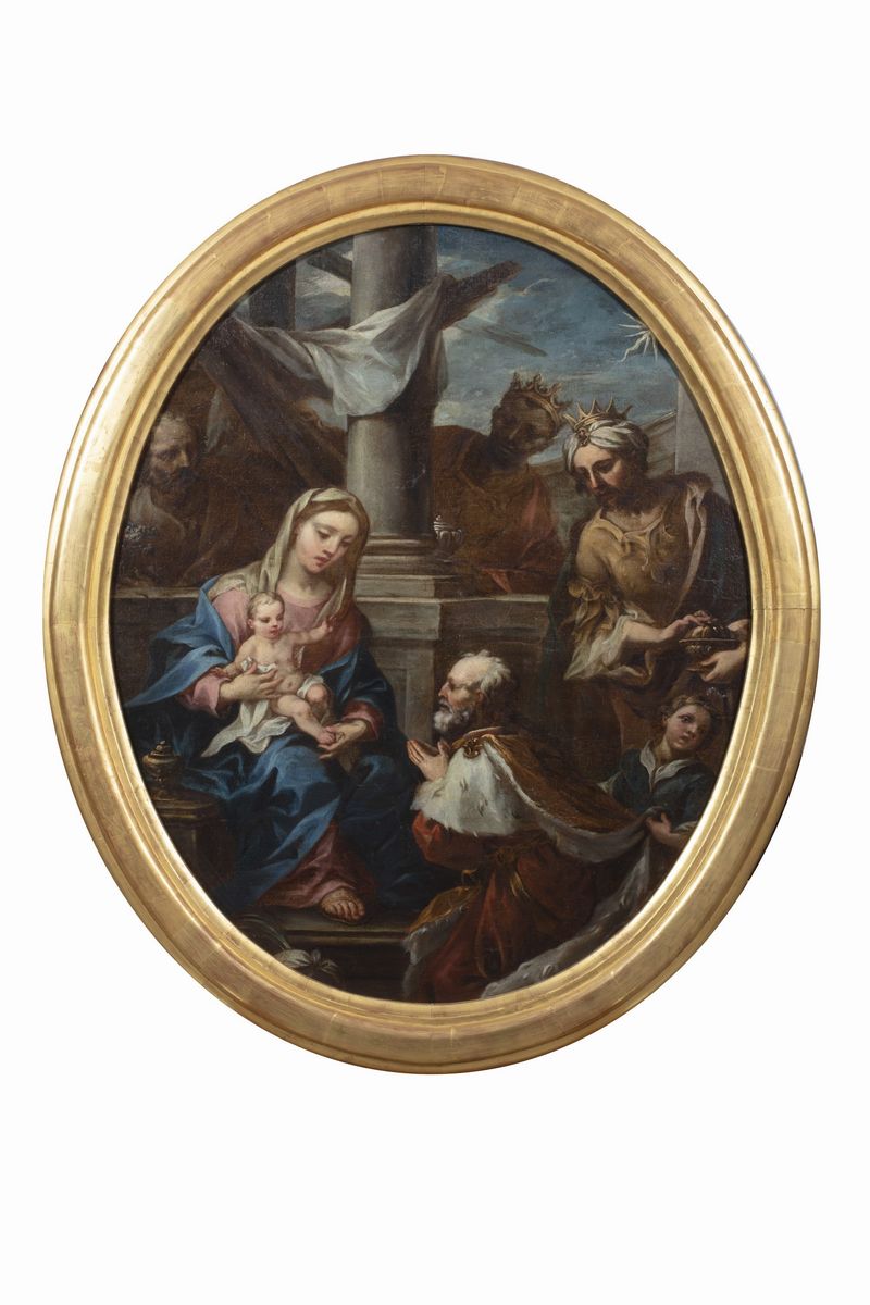Scuola Napoletana, Secolo XVII - Adorazione dei Magi