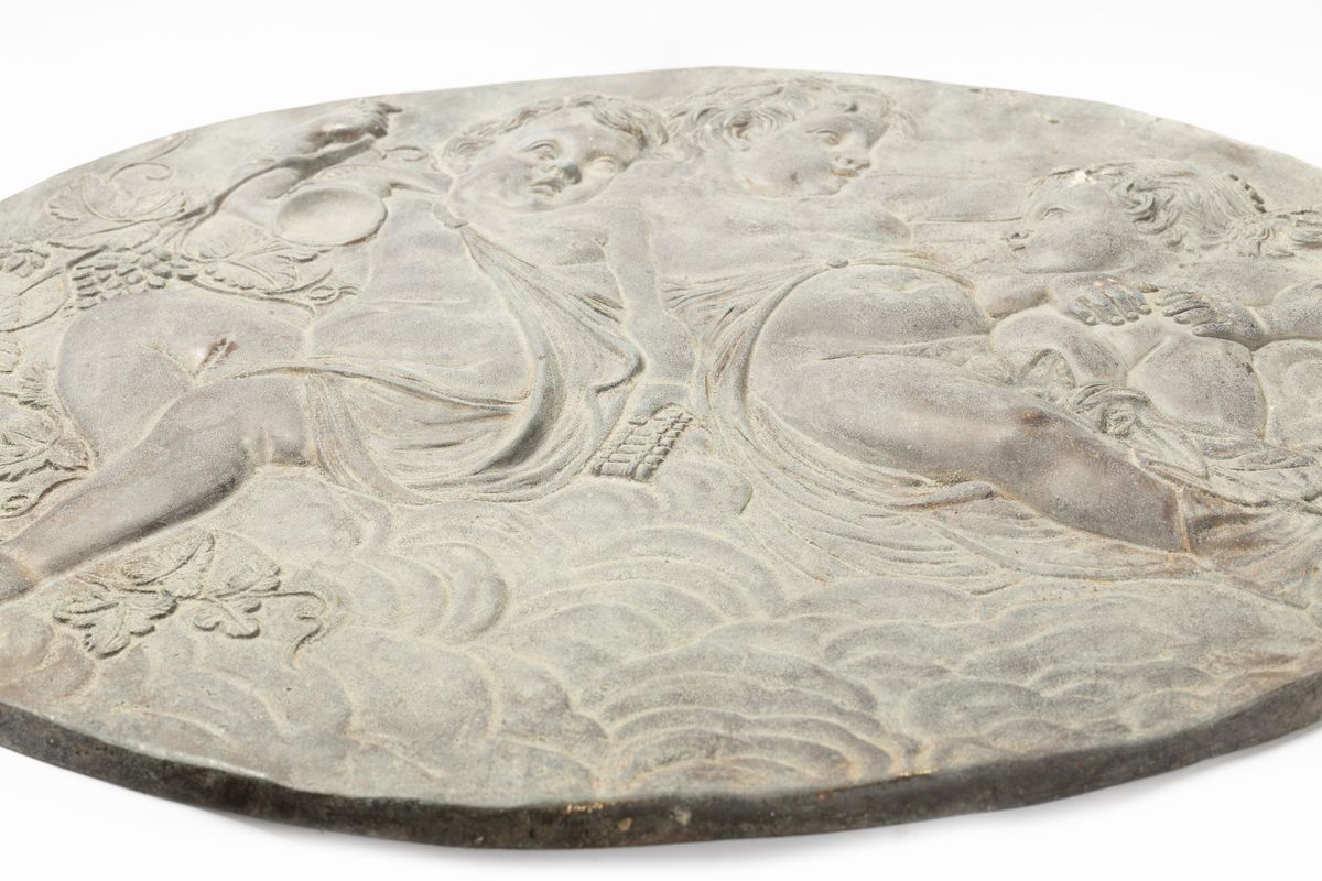 Grande Placca Ovale in Bronzo con Scena Bacchica, Fine Secolo XIX - Inizi Secolo XX