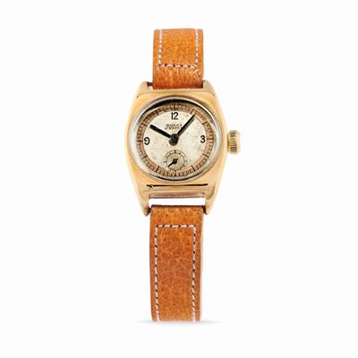 Orologio Viceroy Mini, anni '30, cassa tonneau in oro 9k