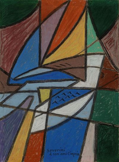 Composizione astratta, tempera su carta