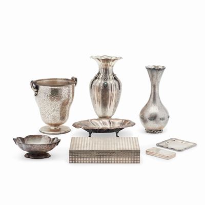 Oggetti in argento, Italia, XX secolo - Otto pezzi decorativi