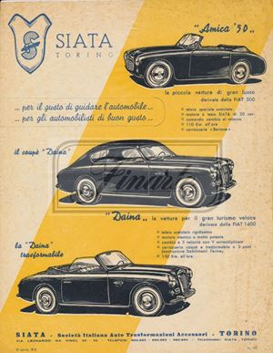 Volantino SIATA modelli Amica 50, Daina coup&#233;, Daina trsformabile 