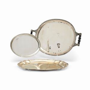  - Three silver trays, Italy, 20th century
