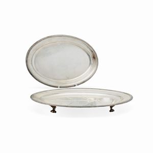  - Two silver trays, Italy, 20th Century