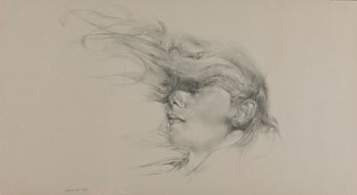 Senza titolo, grafite acquarellata su carta