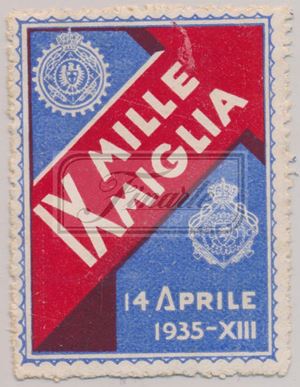 Letter seal of IX Mille Miglia April 14th 1935 - XIII