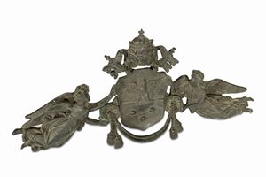 Stemma  in bronzo di Papa Pio XI Ratti, inizi secolo XX