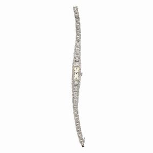  - A platinum and diamond lady's wristwatch