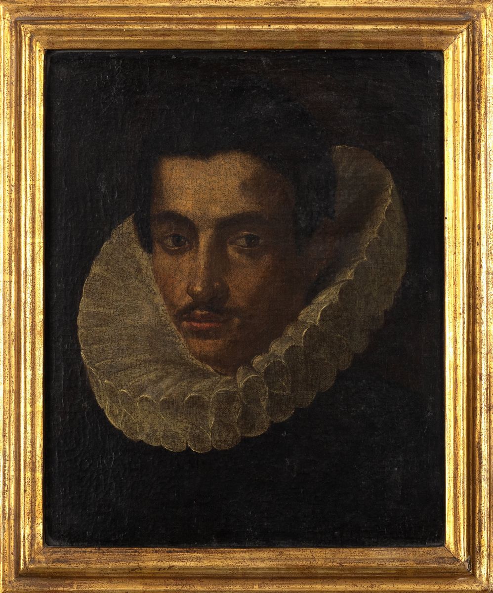 Scuola Italiana, Secolo XVII - Ritratto di Giovane Gentiluomo a Mezzo Busto, con Gorgiera