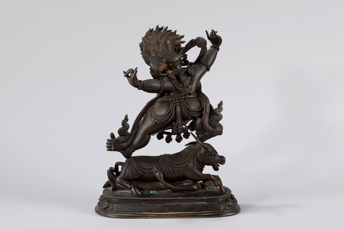 Scultura in bronzo raffigurante Yama Dharmaraja, Cina, XVIII secolo