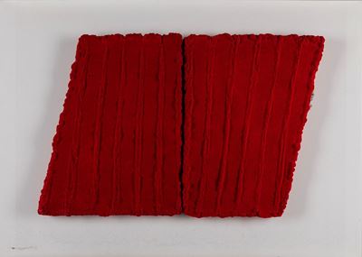 Pittura R, tecnica mista su tavola, dittico, 2009