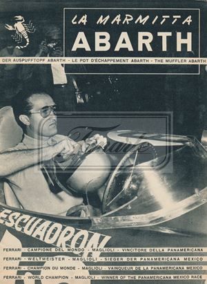 Rivista La Marmitta Abarth con inserto Mille Miglia, oltre 50 foto di vetture con marmitta Abarth&quot; in competizione 