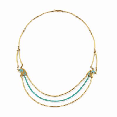 Demi Paure in Oro Giallo 18k, Smalto e Turchesi