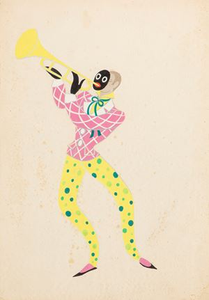 Valet avec trompette