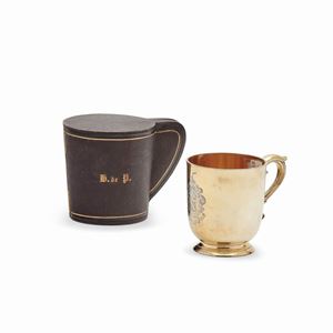  - Vermeil silver tankard, London, middle 19th Century, with box