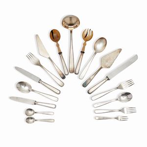  - A silver cutlery service