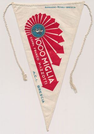 Triangular flag of the 1950, Mille Miglia 