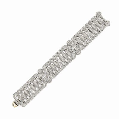 Bracciale in Platino e Diamanti, 1920 Circa