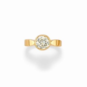  - Anello in oro giallo 18k e diamante