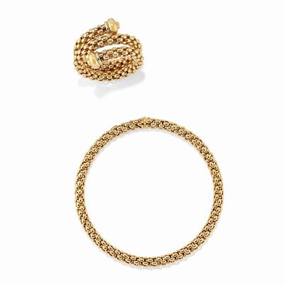 Collana e Bracciale in Oro Bicolore 18k