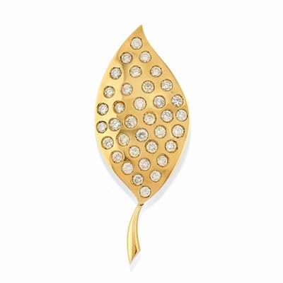 Spilla in Oro Giallo 18k e Diamanti