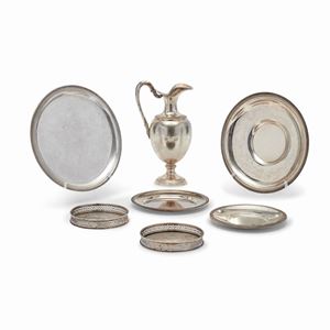 Seven silver objects, Italy, 20th century