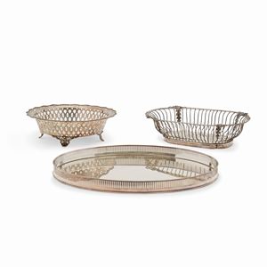 Three silver plated objects, Italy, 20th century