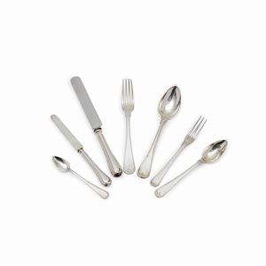  - A silver cutlery service