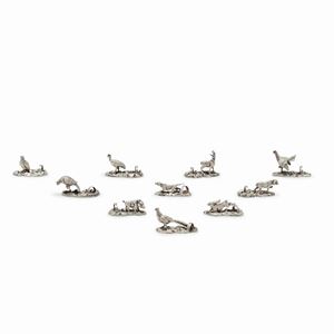  - Ten silver placeholders, Italy, 20th century