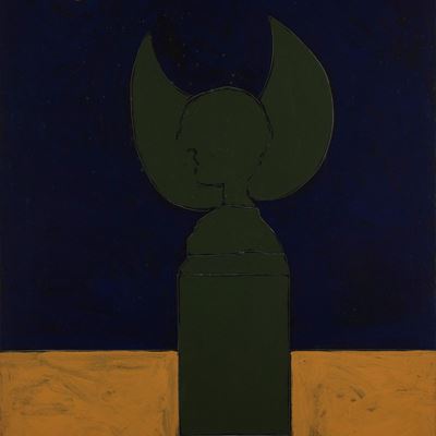 Senza titolo (1982), pittura industriale, tempera e matita su tela