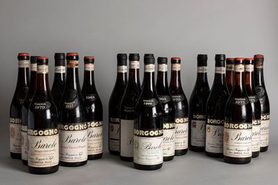 Verticale Barolo Borgogno Riserva (18 Bt, 9 Annate dal 1970 al 1979, 2 Bottiglie per Annata )