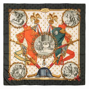 Napoléon silk twill scarf 