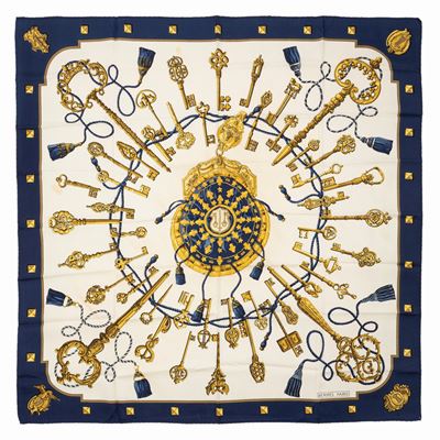 Caty Latham, Foulard Les Clefs, seta, 1965