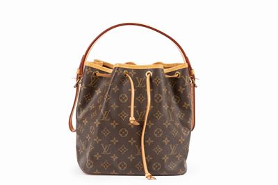 Borsa a Secchiello Noé, Tela monogram con tracolla in pelle