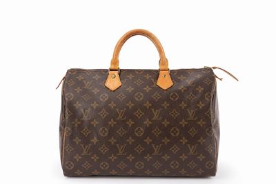 Borsa Speedy in tela monogram con doppio manico e chiusura a cerniera