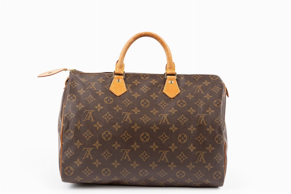 Louis Vuitton - Borsa Speedy in tela monogram con doppio manico e chiusura a cerniera