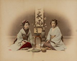 Von Stillfried Raimund (attr.) - Senza titolo (Ikebana, l'arte di disporre i fiori)