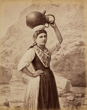 Naya Carlo (attr.) - Young Peasant Girl going to Fountain, Capri