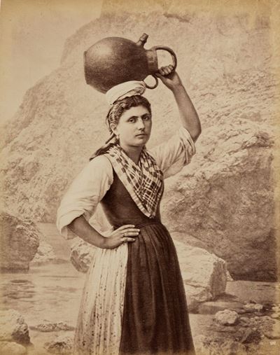Young Peasant Girl Going To Fountain, Capri