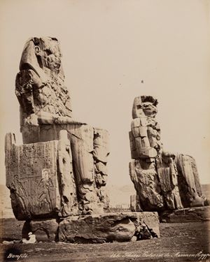 Thébes, Colosses de Memnon, Egypte ; Thebes, Egypte