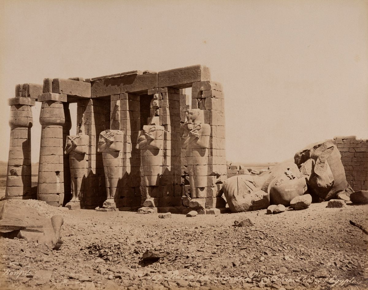 féLIX Bonfils - Thébes, Colosses De Memnon, Egypte ; Thebes, Egypte