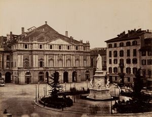 Anonimo - Milano, Monumento a Leonardo da Vinci e Teatro alla Scala