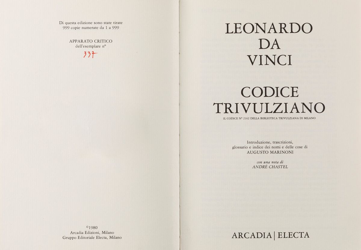 Leonardo da Vinci - Codice Trivulziano N.2162