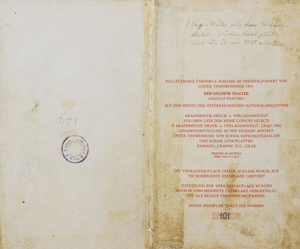 Der Goldene Psalter Dagulf Psalter