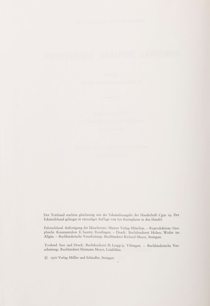 Wolfram - Parzival Titurel Tagelieder