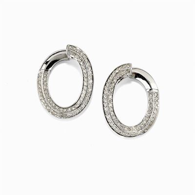 Orecchini in Oro Bianco 18kt e Diamanti