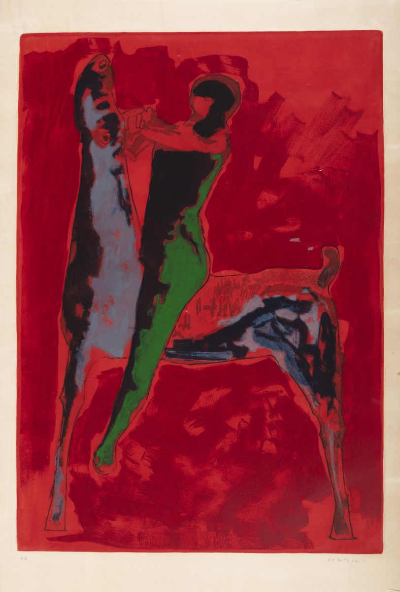 Marino Marini、le~noir(l'impazzata)、希少画集画 Marino Marini、le~noir(l'impazzata)、希少画集画 Marino