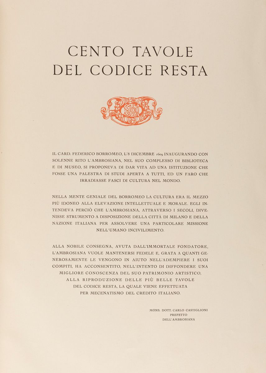 Cento Tavole del Codice Resta