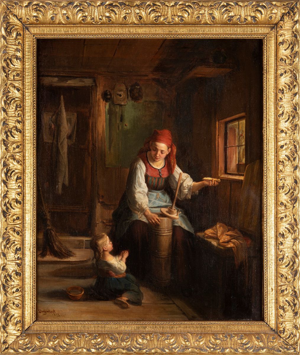 Pittore Austriaco del XIX Secolo - Coppia di Scene D'interno