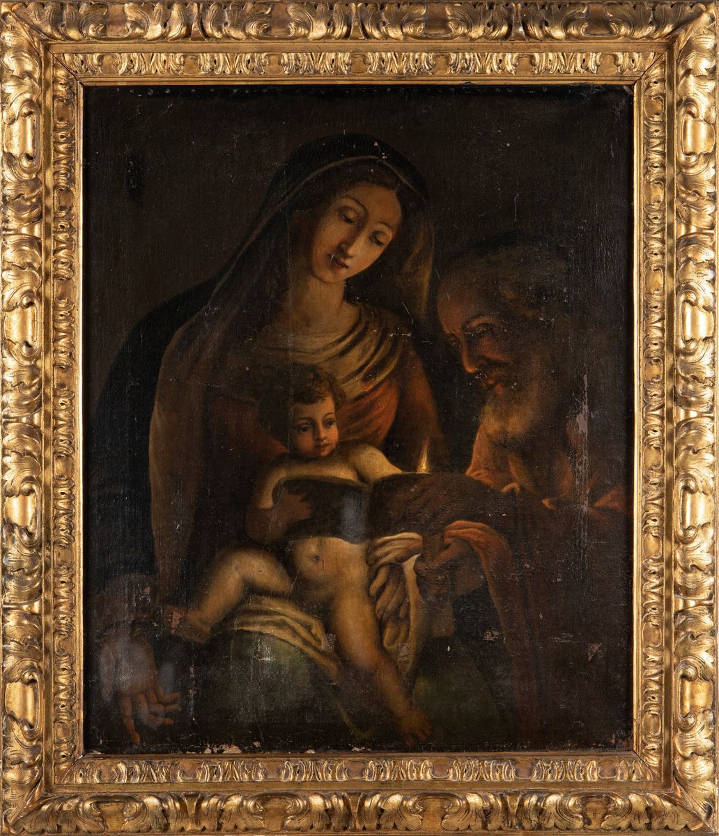 Scuola Dell'italia Centrale, Secolo XVII - Sacra Famiglia, olio su tela